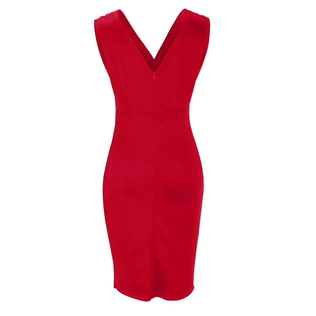 Florine | Fitted dress with V-neck and slit