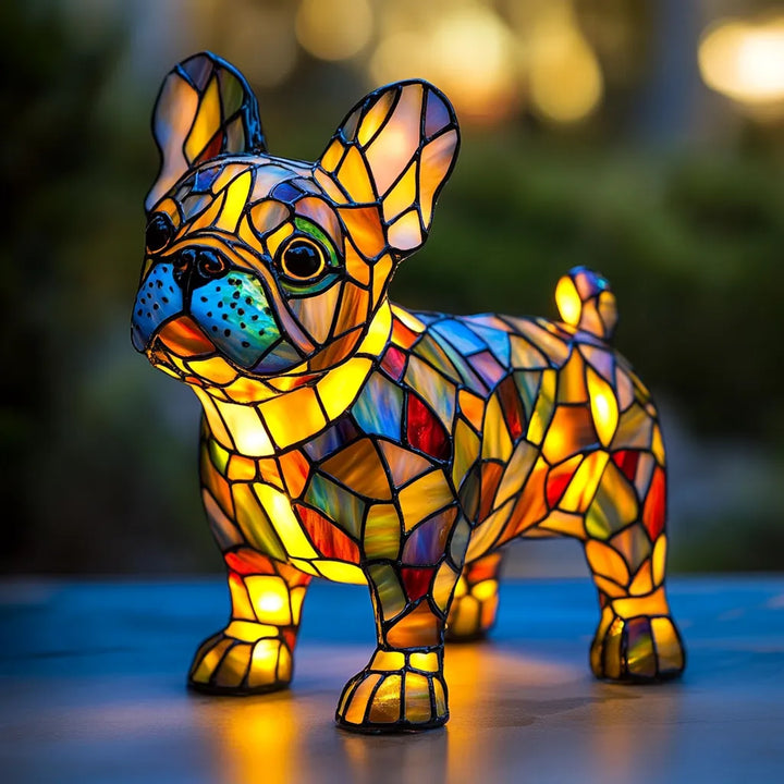 Light-up dog - handmade lamp that makes hearts shine