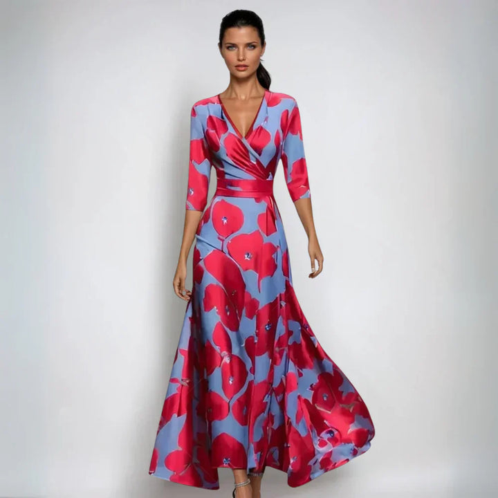 Emily   | Elegant Floral Wrap Dress