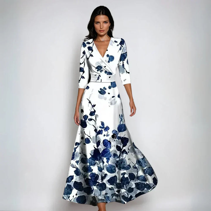 Emily   | Elegant Floral Wrap Dress