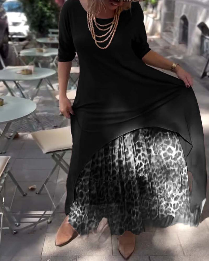 RAFFAELLA | Asymmetric Dress with Long Sleeves and Tulle Effect Skirt for a Chic and Unique Look