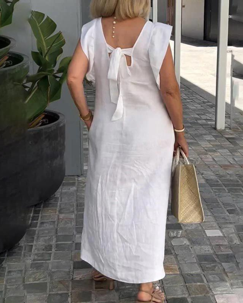 Lena | Elegant Sleeveless Cotton Linen Dress