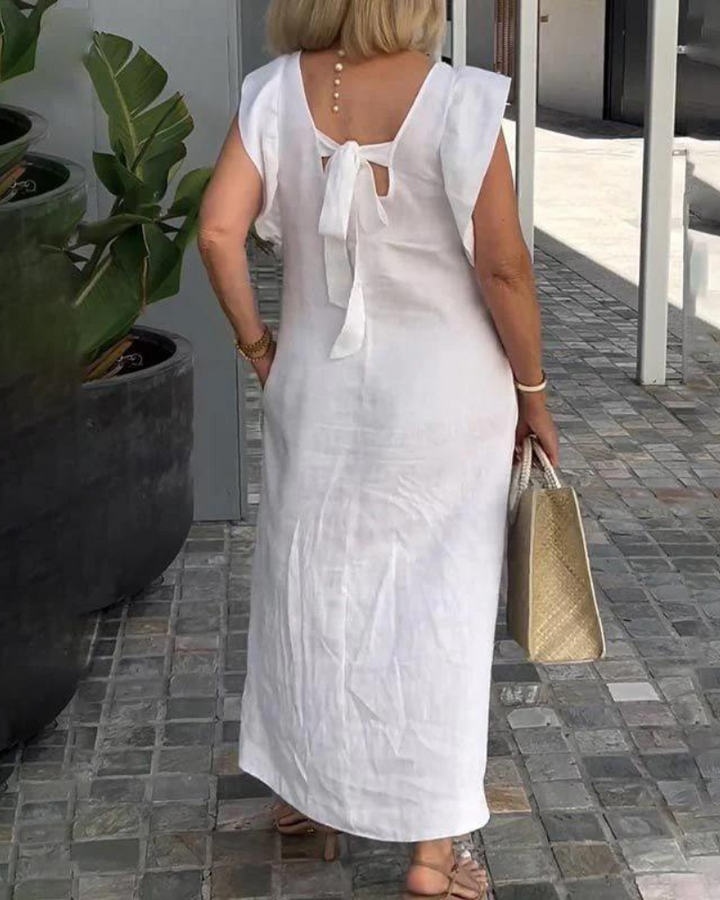 Lena | Elegant Sleeveless Cotton Linen Dress