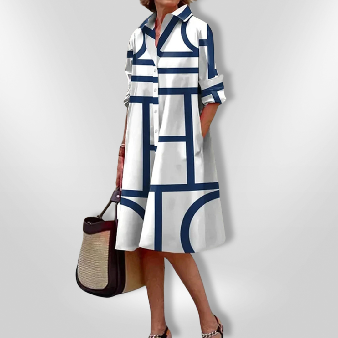 Geometric Pattern Midi Dress