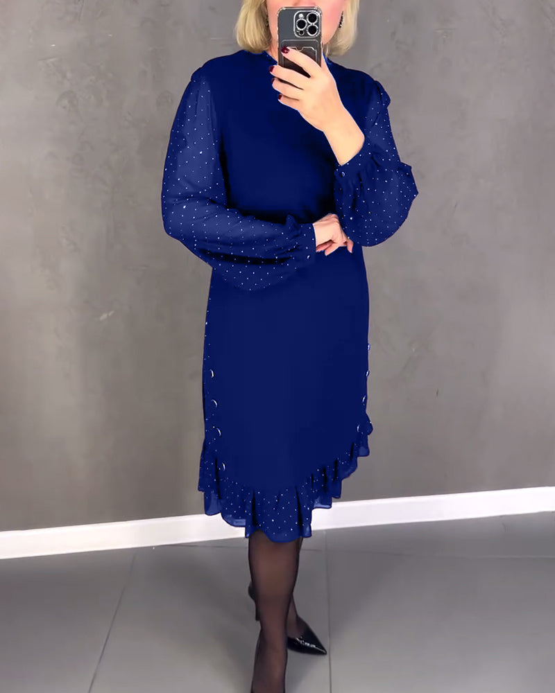 ELIANA | Elegant Dress with Transparent Sleeves and Flattering Cut for Autumn Occasions