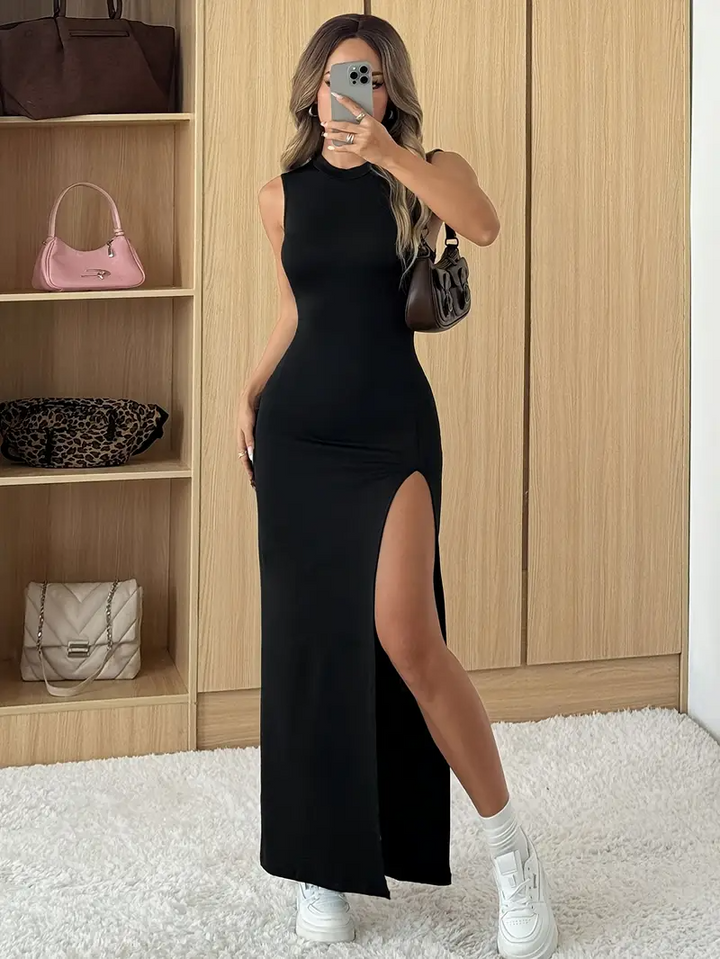 Clarisse | Sleeveless High-Slit Maxi Dress