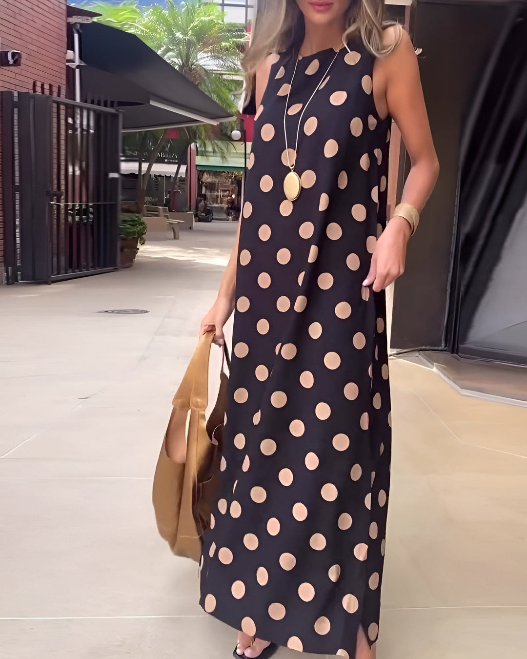 Roxane | Maxi Playsuit with Polka Dots and Slit