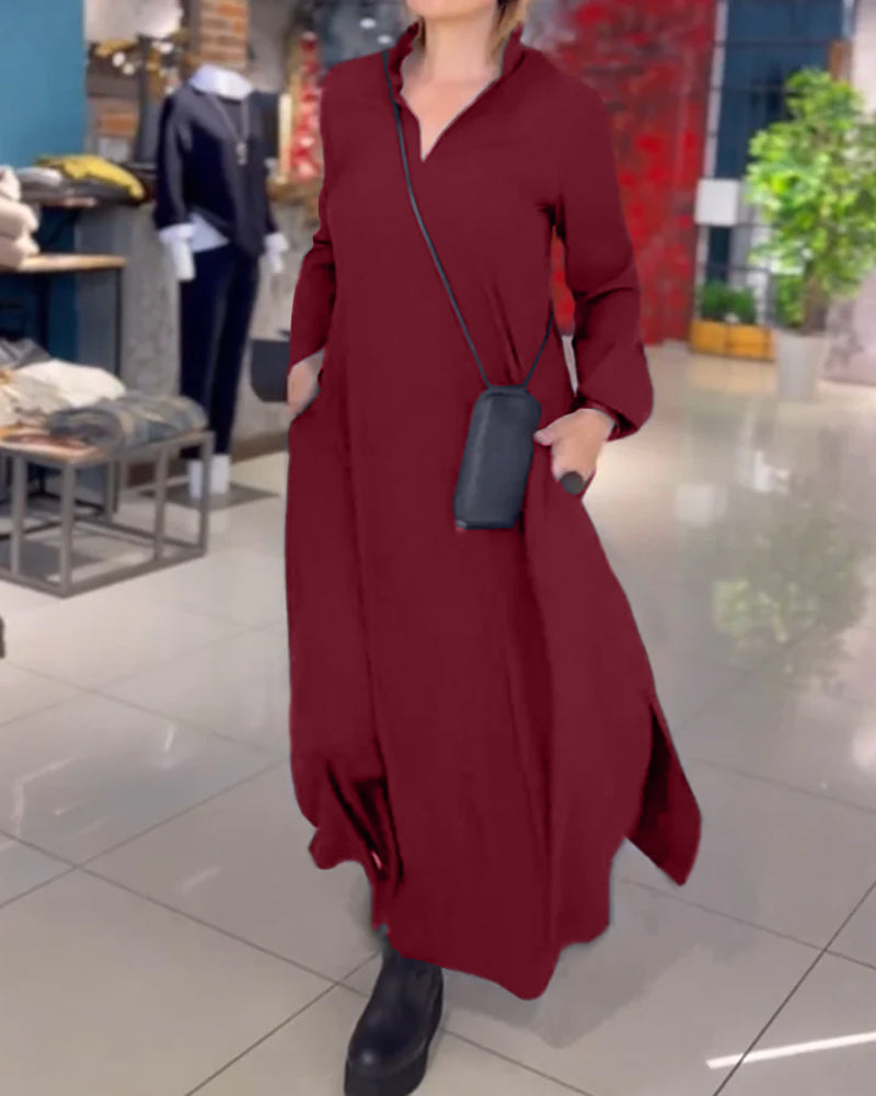 Evia | Wide Maxi Dress with Slit