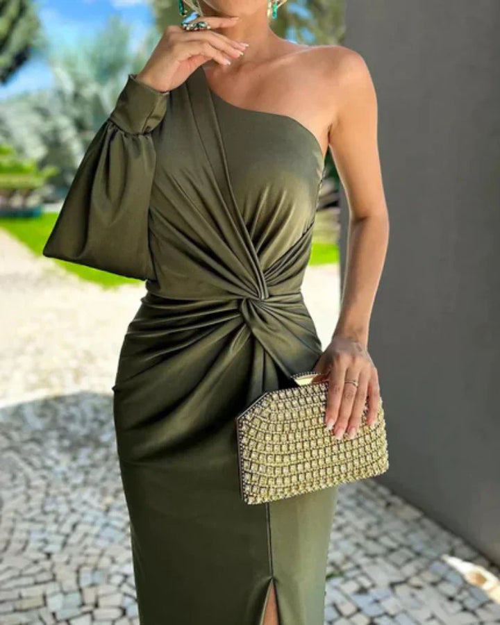 Rosea one-shoulder evening dress