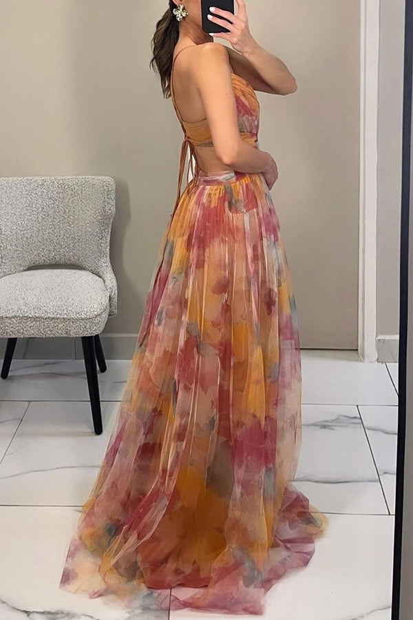 Eléna - Elegant Long Floral Dress
