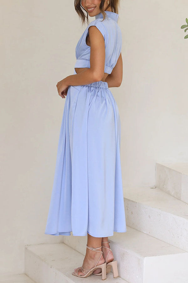 Quincy | Midi Dress with Cut-Outs and Pockets