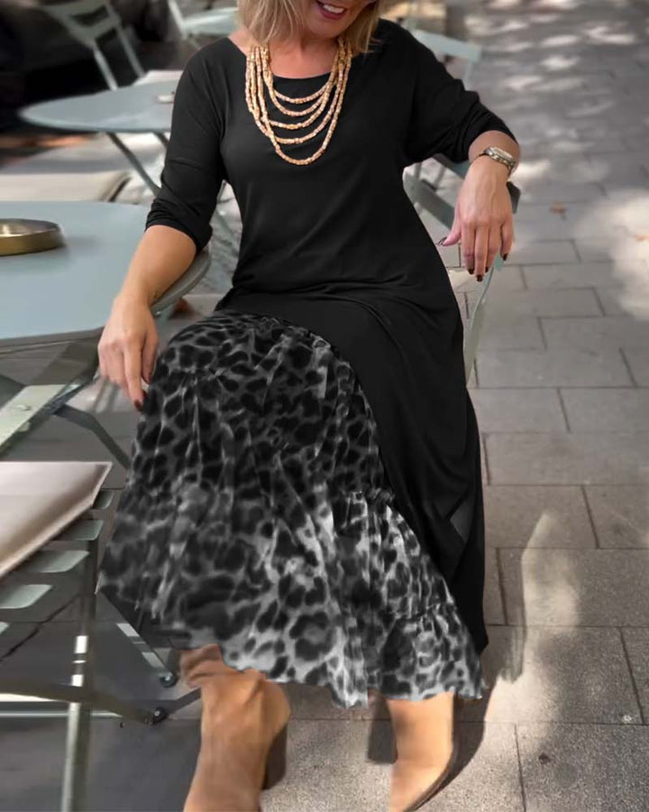 RAFFAELLA | Asymmetric Dress with Long Sleeves and Tulle Effect Skirt for a Chic and Unique Look