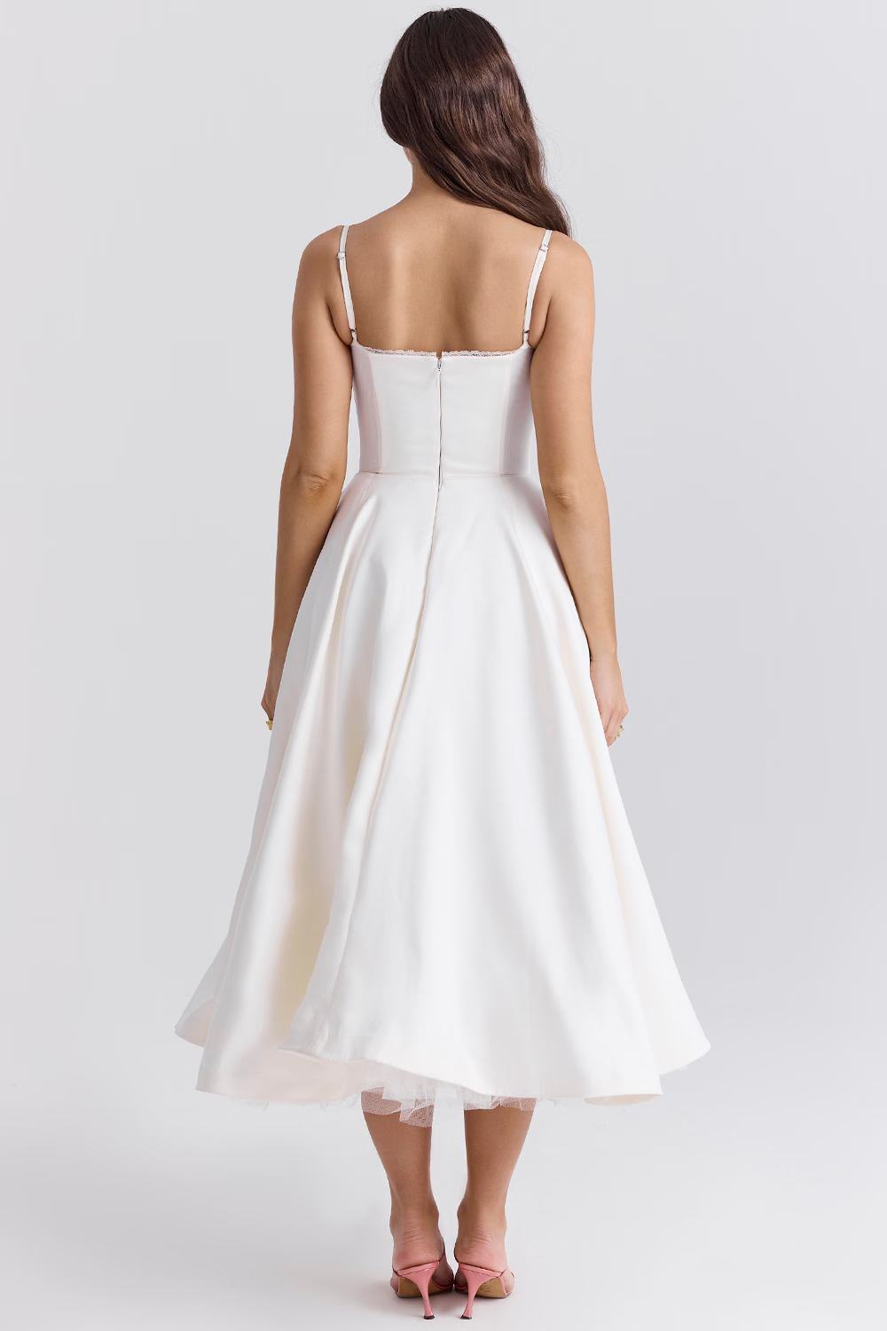 Luce - satin tulle midi dress