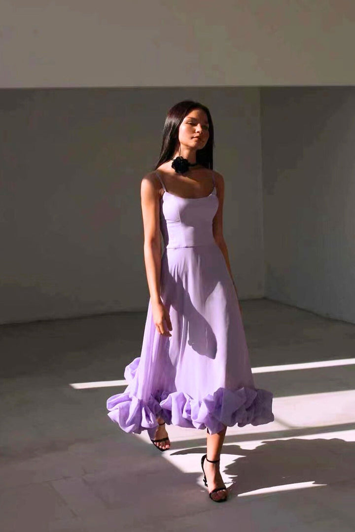 Elegant Flowy Pink Dress