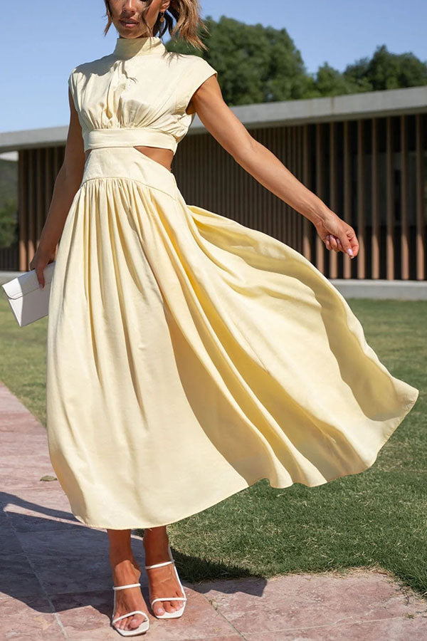 Quincy | Midi Dress with Cut-Outs and Pockets