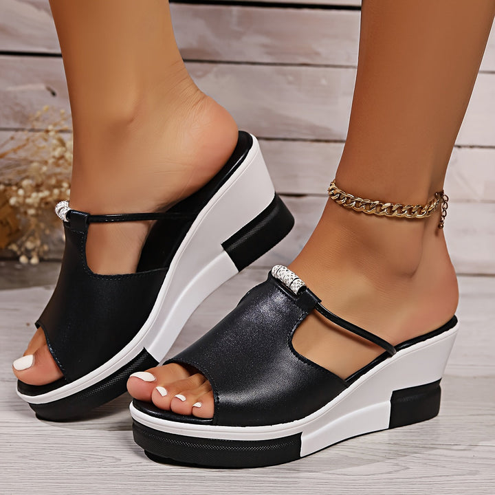 Dalia | Glitter wedge sandals