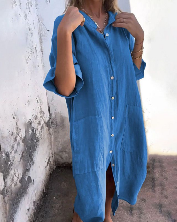 Melanie   | Casual ankle-length Ibiza-style shirt dress