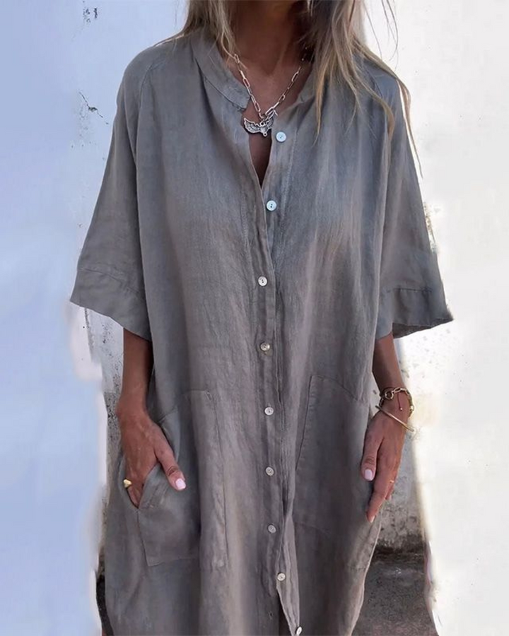 Melanie   | Casual ankle-length Ibiza-style shirt dress