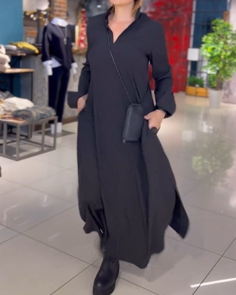 Evia | Wide Maxi Dress with Slit
