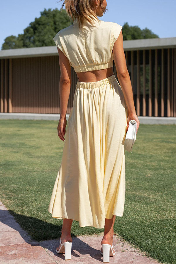 Quincy | Midi Dress with Cut-Outs and Pockets