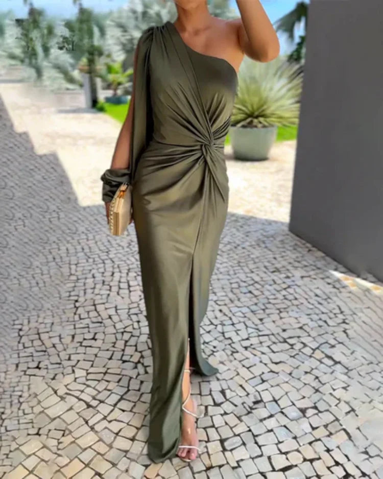 Rosea one-shoulder evening dress