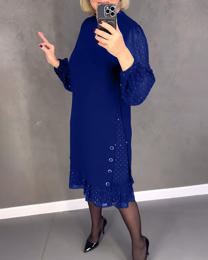 ELIANA | Elegant Dress with Transparent Sleeves and Flattering Cut for Autumn Occasions