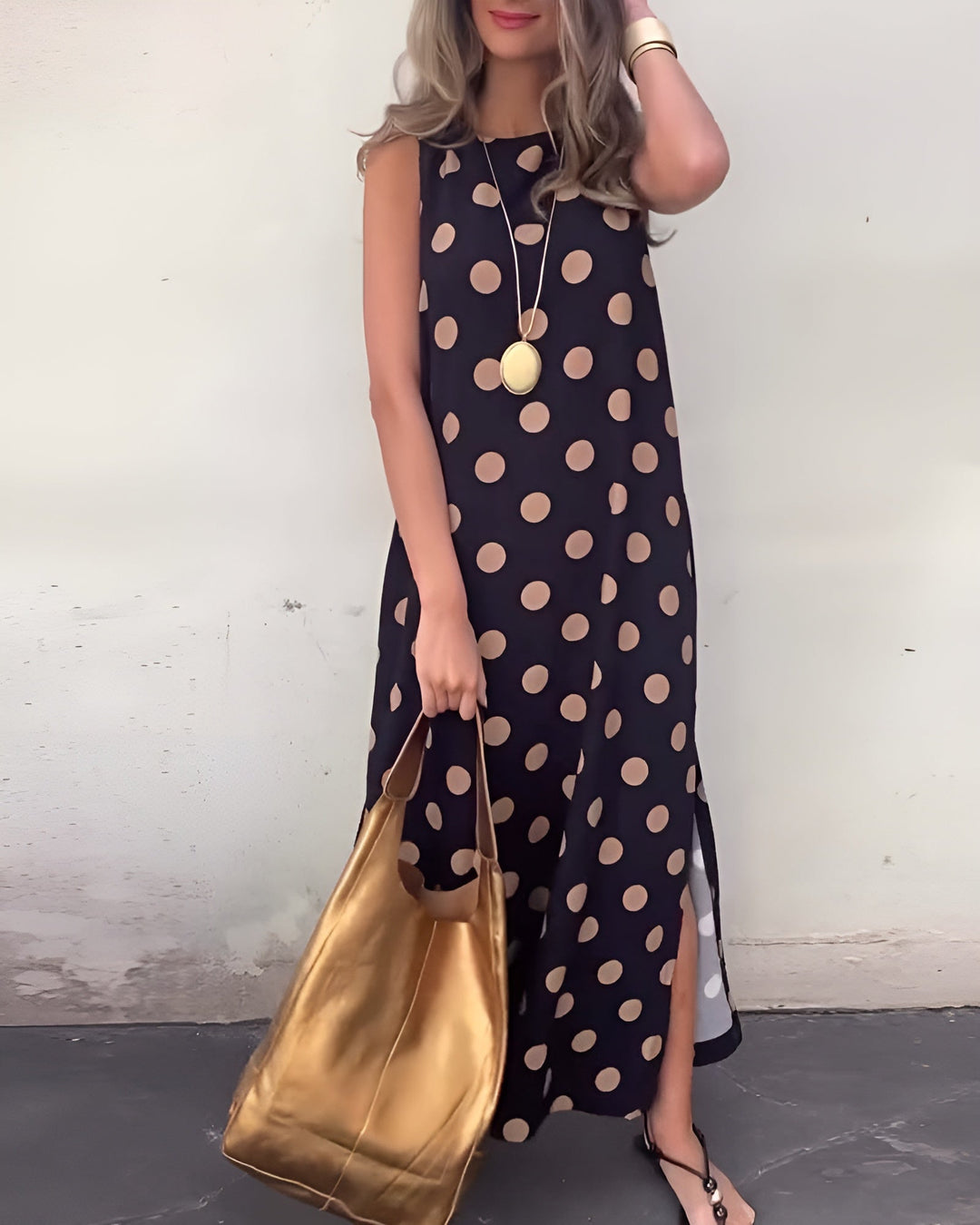 Roxane | Maxi Playsuit with Polka Dots and Slit