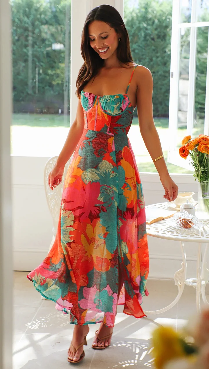 Lumi – Sexy trägerloses Kleid mit Blumenmuster