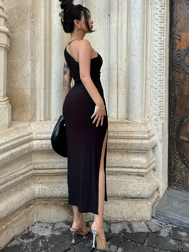 Auriane | One-Shoulder Ruched Bodycon Midi Dress