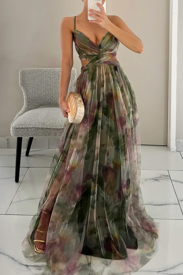 Eléna - Elegant Long Floral Dress