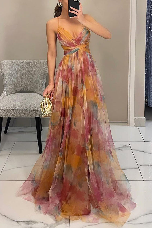 Eléna - Elegant Long Floral Dress