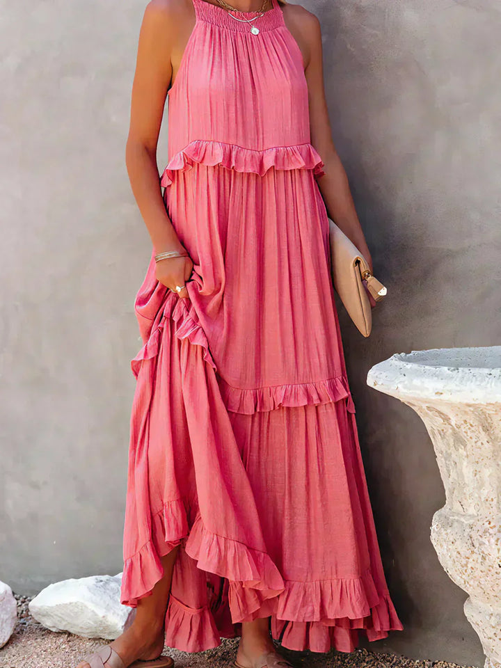 Sarah | Maxi Dress with Ruffles and Halter (Almost Sold Out)