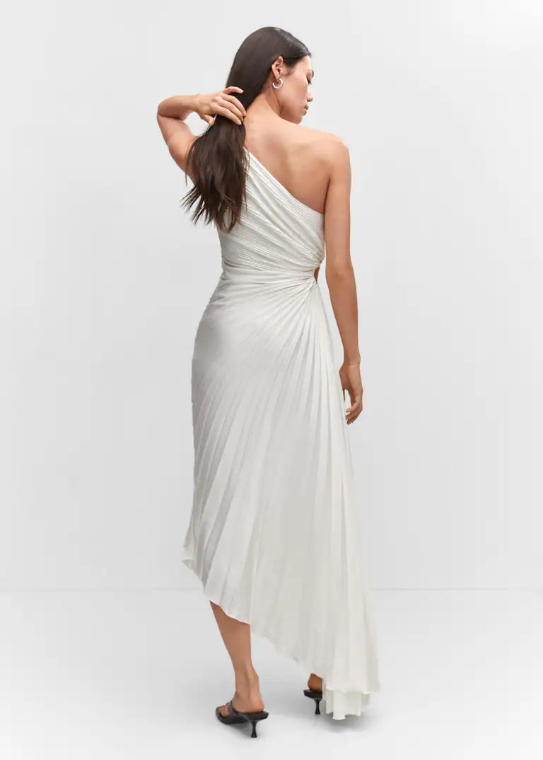 Sylviana - One-Shoulder Pleated Midi Dress