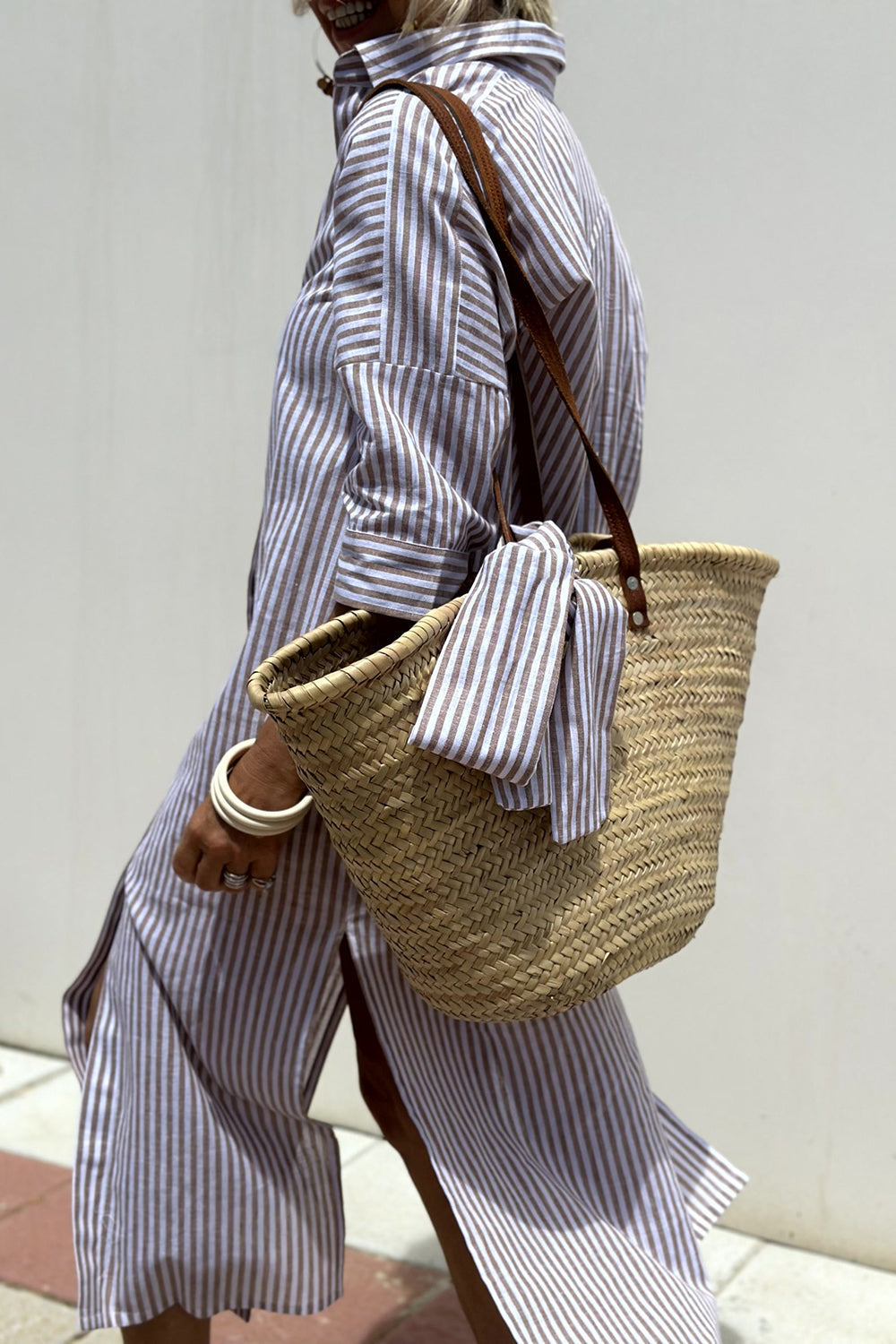Sally | Elegant striped shirt dress