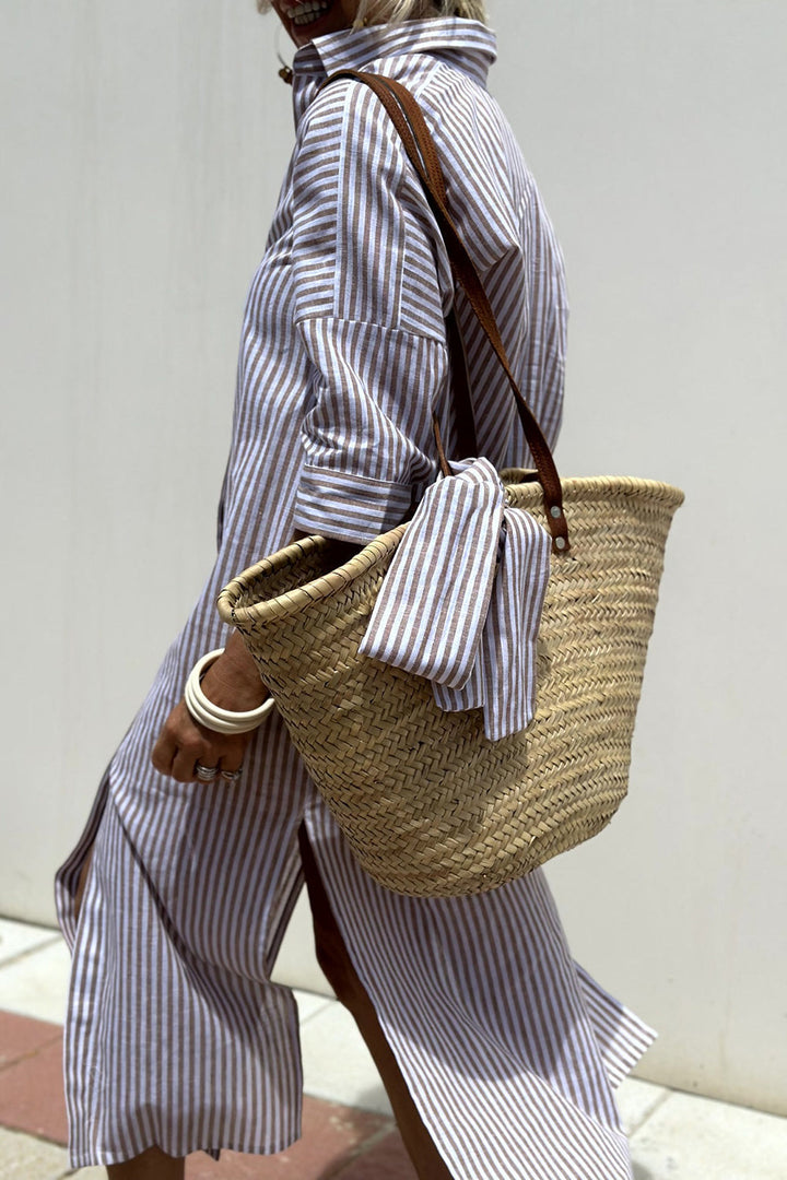 Sally | Elegant striped shirt dress