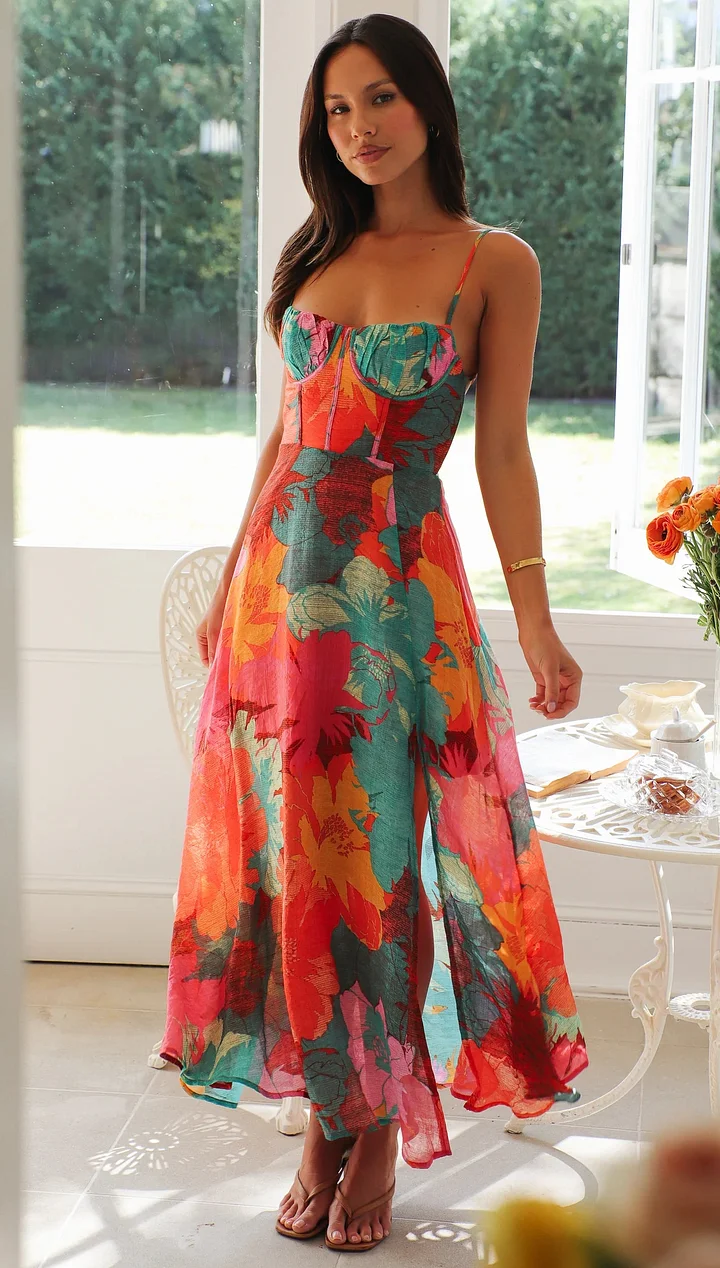 Lumi – Sexy trägerloses Kleid mit Blumenmuster