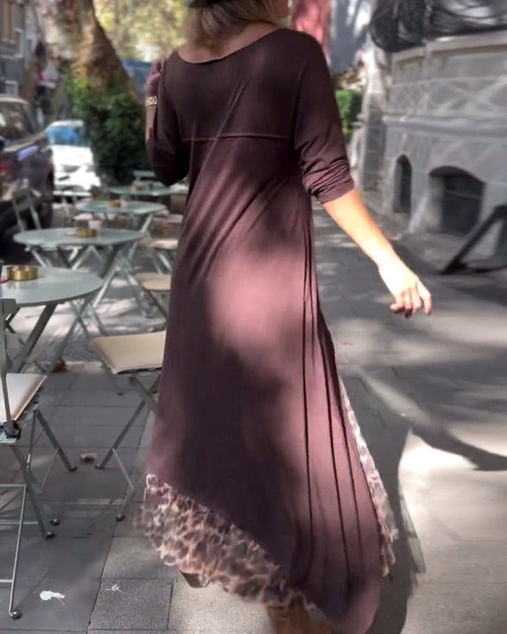 RAFFAELLA | Asymmetric Dress with Long Sleeves and Tulle Effect Skirt for a Chic and Unique Look