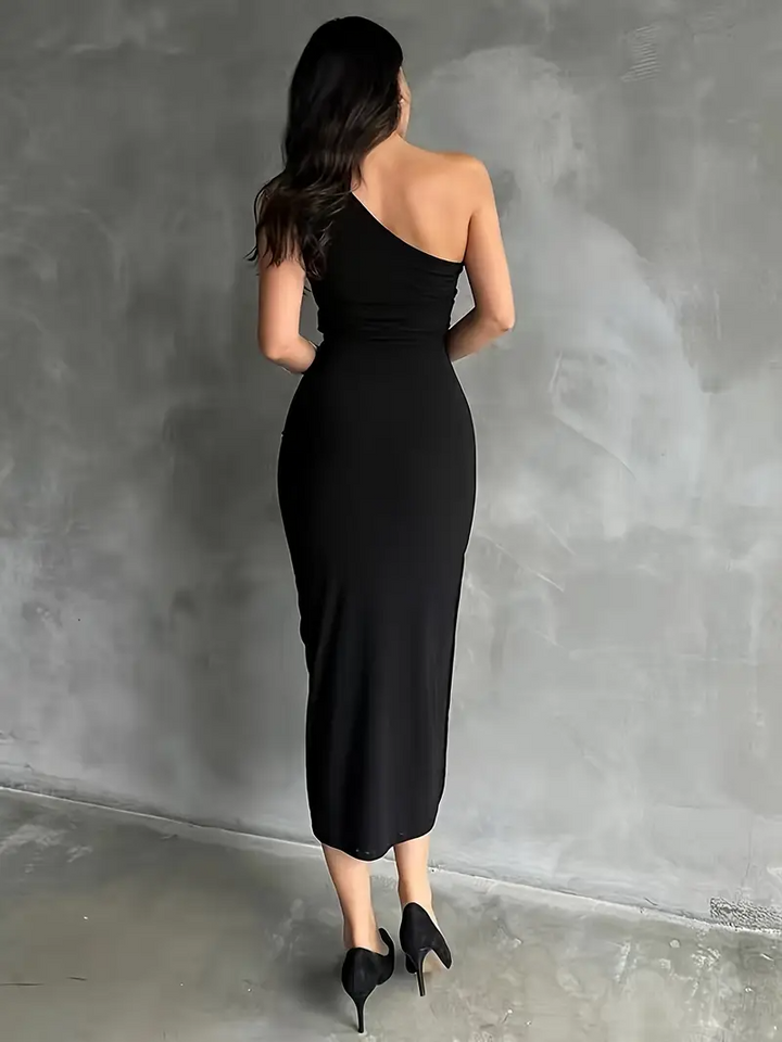 Auriane | One-Shoulder Ruched Bodycon Midi Dress