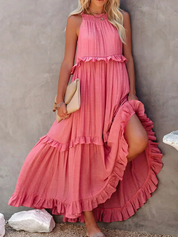 Sarah | Maxi Dress with Ruffles and Halter (Almost Sold Out)