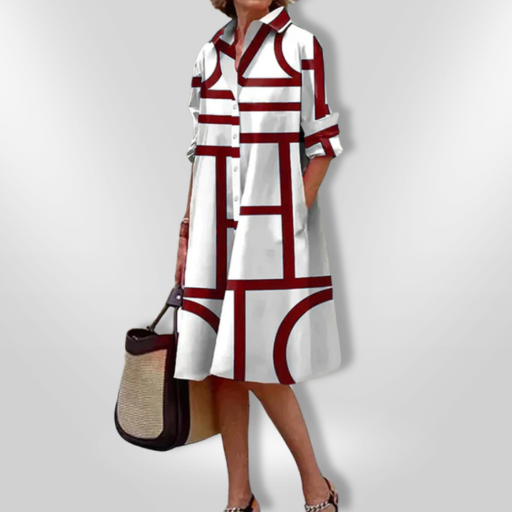 Geometric Pattern Midi Dress