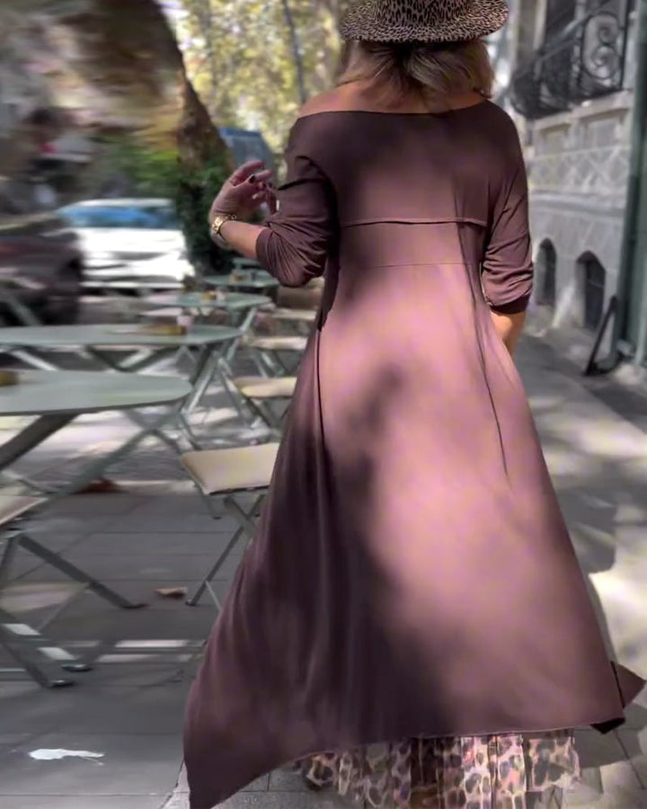 RAFFAELLA | Asymmetric Dress with Long Sleeves and Tulle Effect Skirt for a Chic and Unique Look