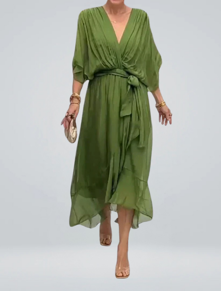 GINEVRA | Elegant Long Dress with Feminine Neckline