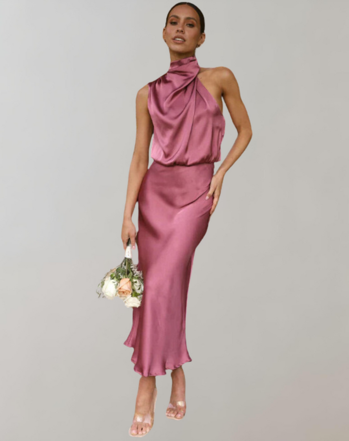 Lanna - Shiny Maxi Dress | Elegant Evening Dress | Stylish