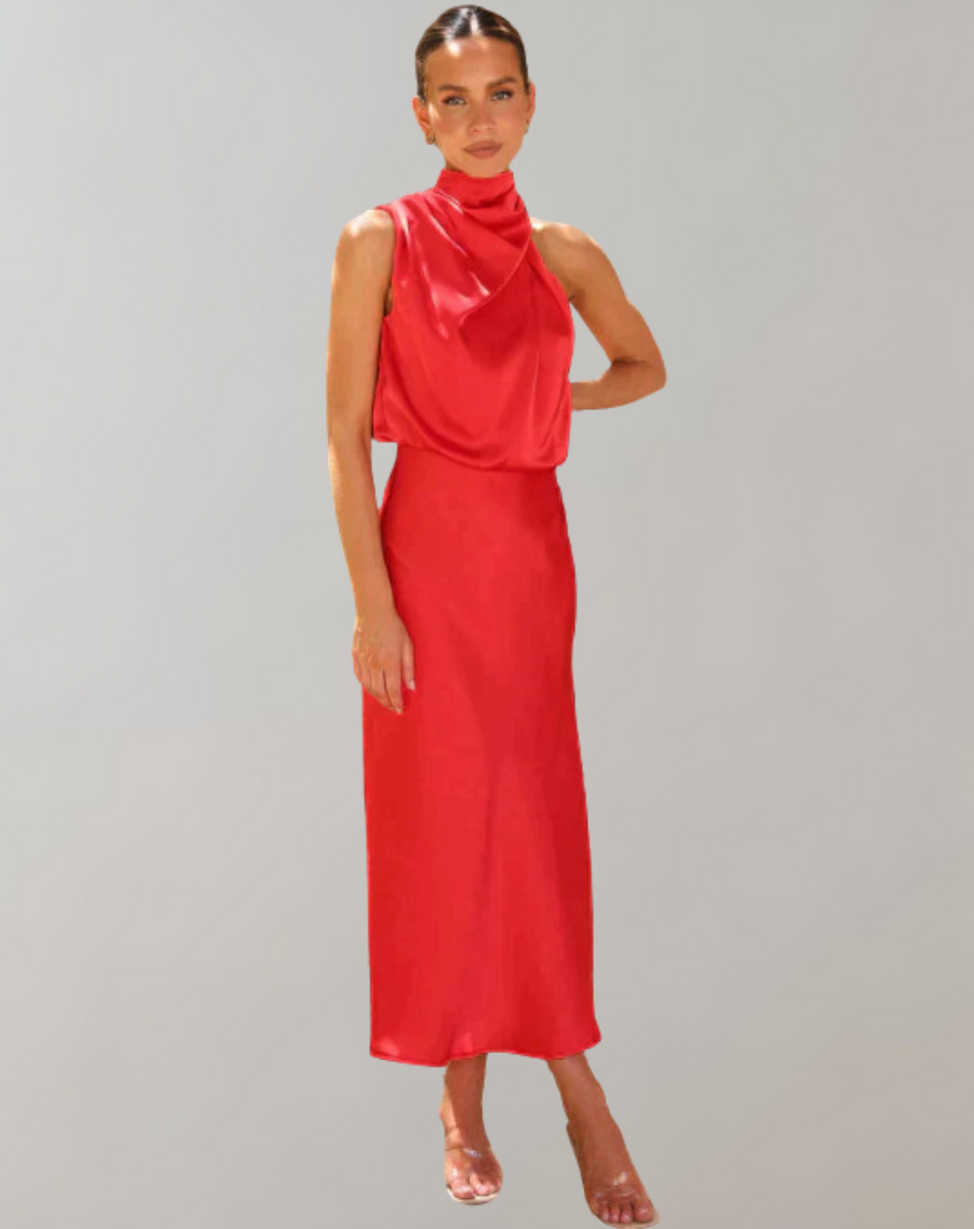 Lanna - Shiny Maxi Dress | Elegant Evening Dress | Stylish