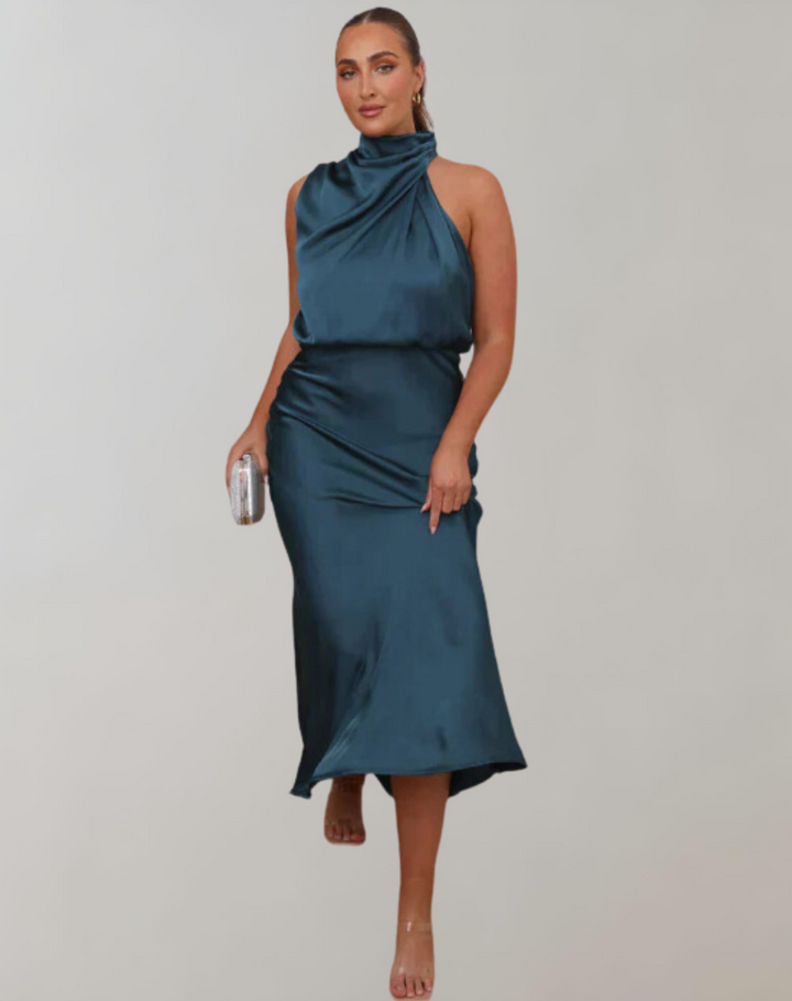 Lanna - Shiny Maxi Dress | Elegant Evening Dress | Stylish