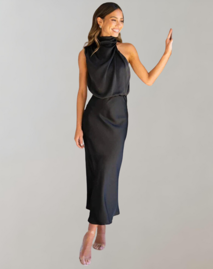 Lanna - Shiny Maxi Dress | Elegant Evening Dress | Stylish