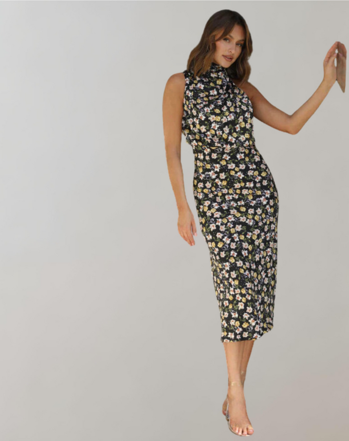 Lanna - Shiny Maxi Dress | Elegant Evening Dress | Stylish