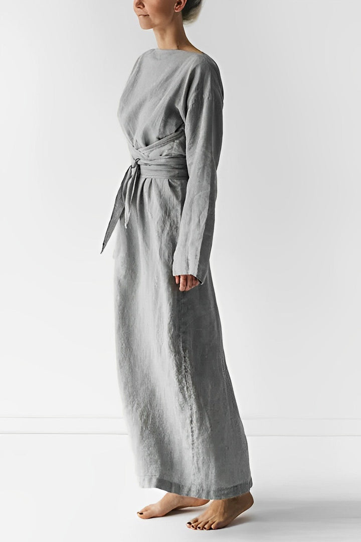 Emily - Linen Wrap Maxi Dress