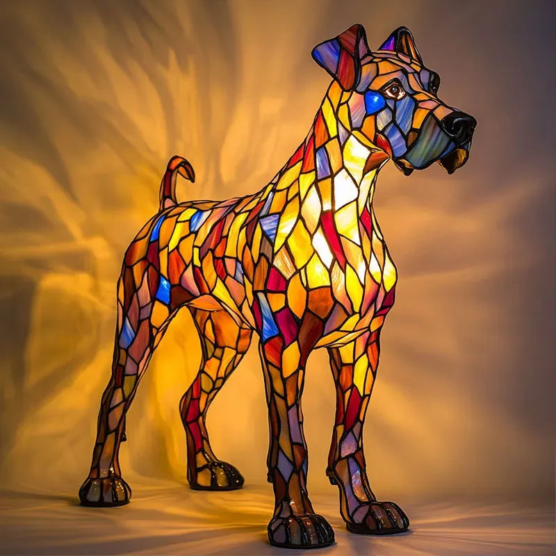 Light-up dog - handmade lamp that makes hearts shine