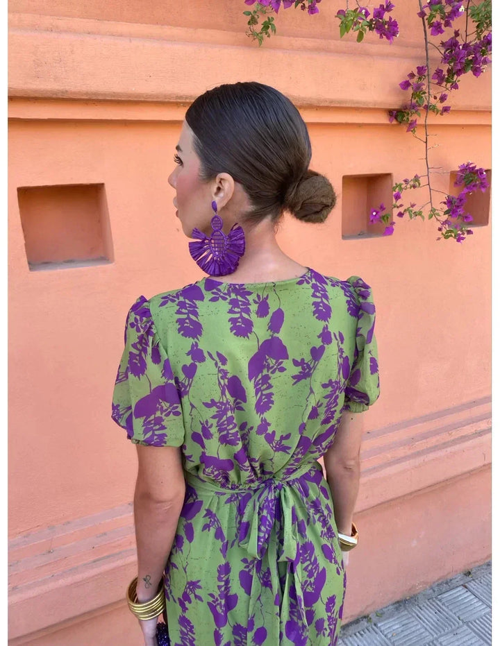 Candle - Women's midi dress with twisted print